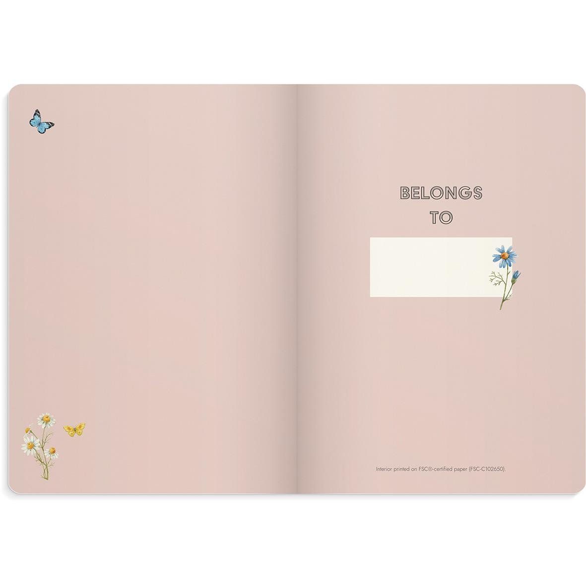 Anteckningsbok Burde DeLuxe Twigs Linjerad Rosa A5
