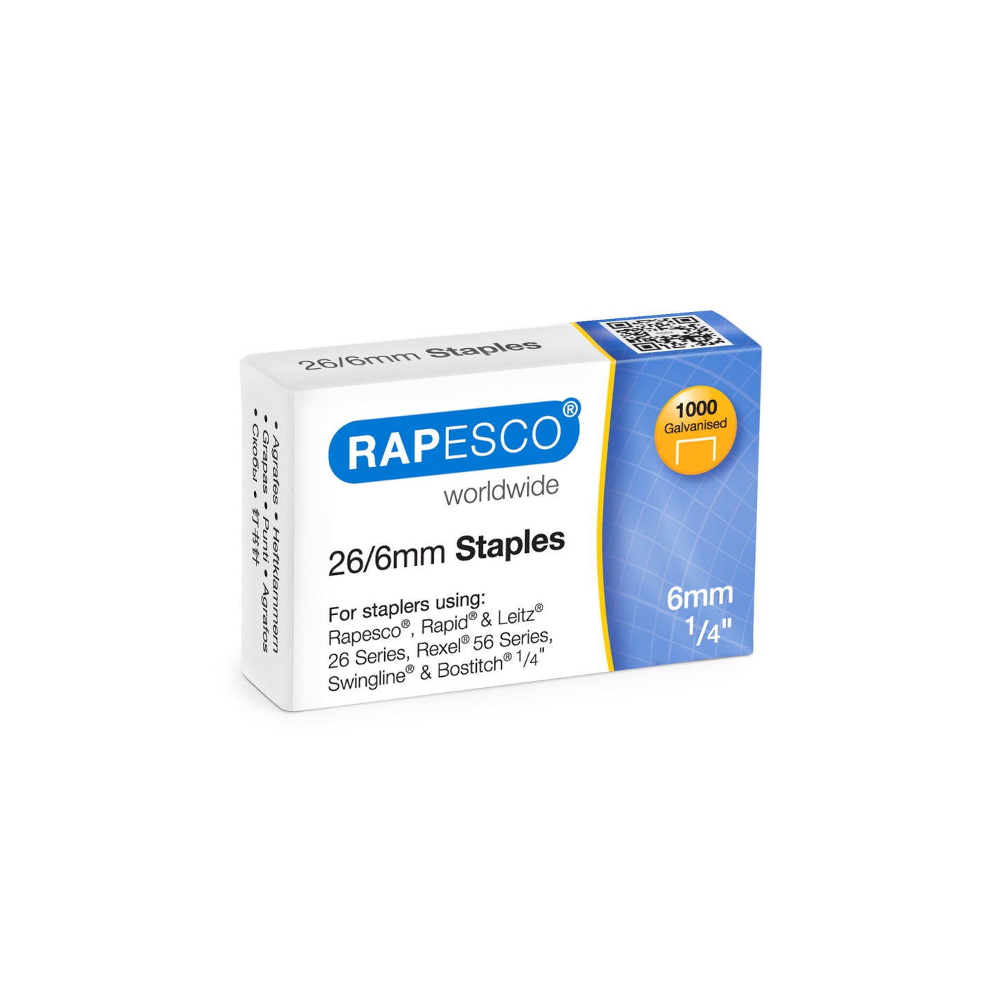 Häftklammer Rapesco 26/6 Standard