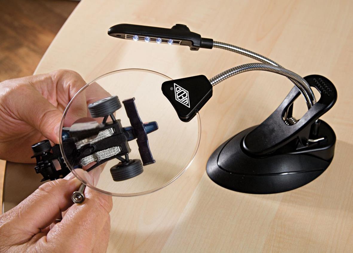 Förstoringsglas Wedo Bordsmodell Med LED-ljus 13x10x33cm