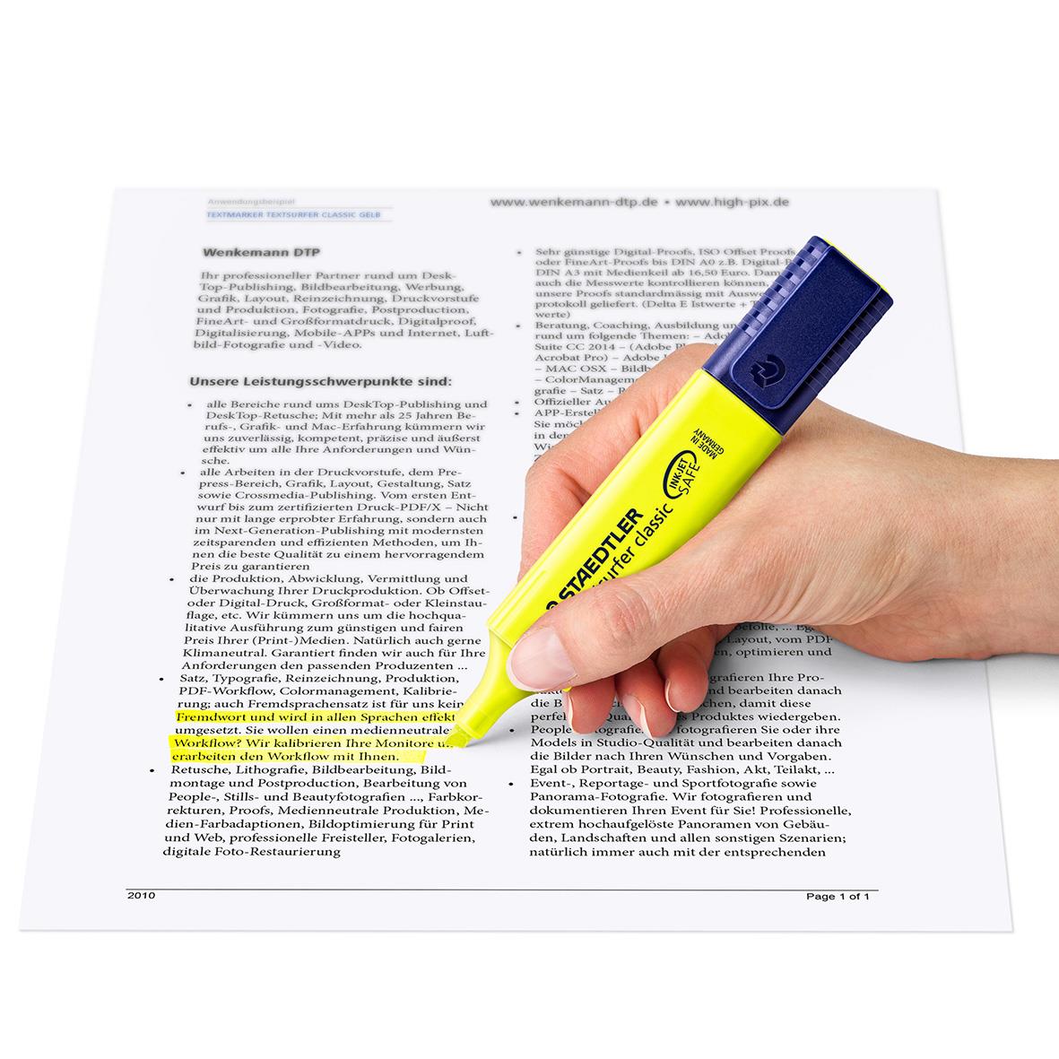 Överstrykningspenna Staedtler Textsurfer 364 Gul