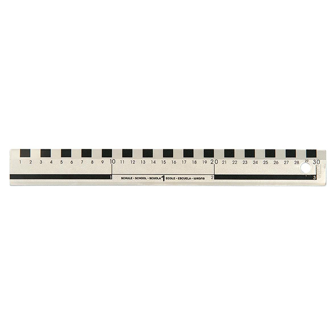 Linjal Plast 30cm Silver