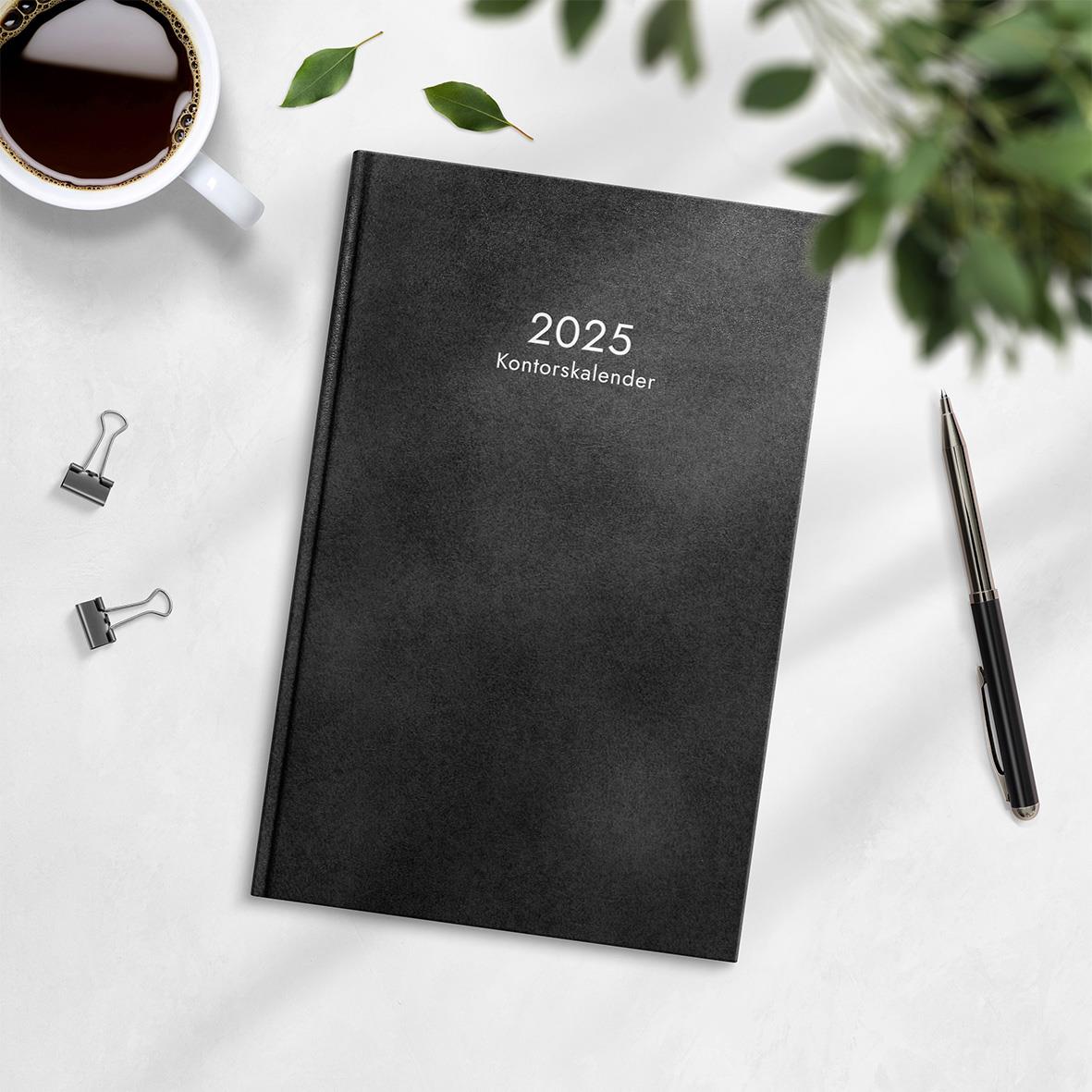 Almanacka Burde 1073 Kontorskalender Inbunden 2026 Svart