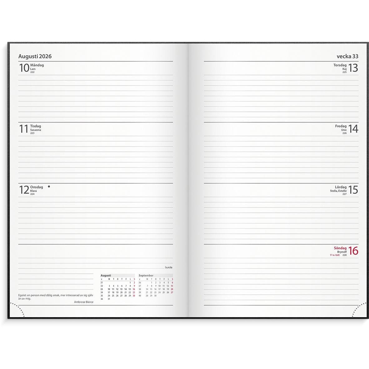 Almanacka Burde 1080 Dagbokskalender Refill 2026