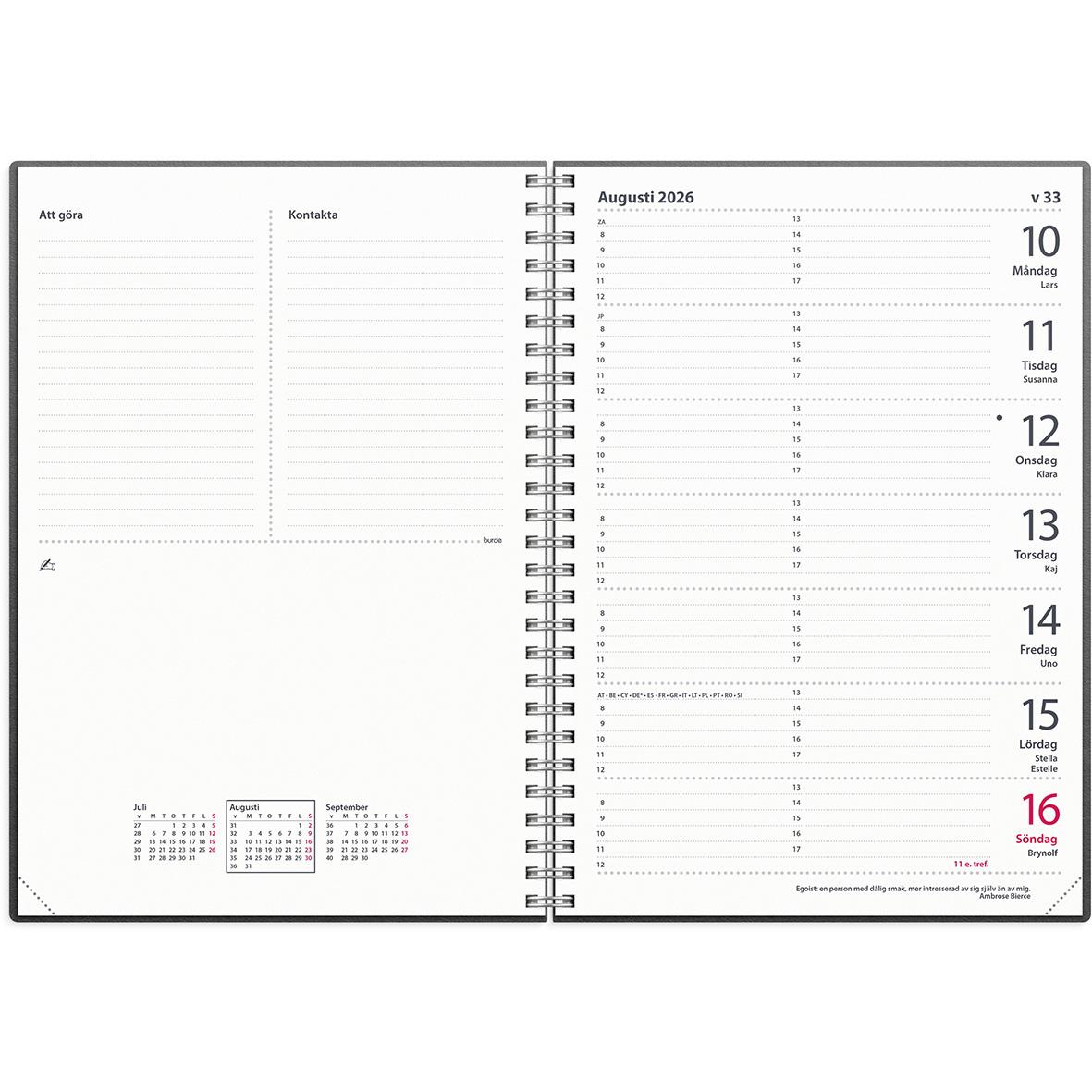 Almanacka Burde 1180 Diplomat Refill Kalendersats 2026