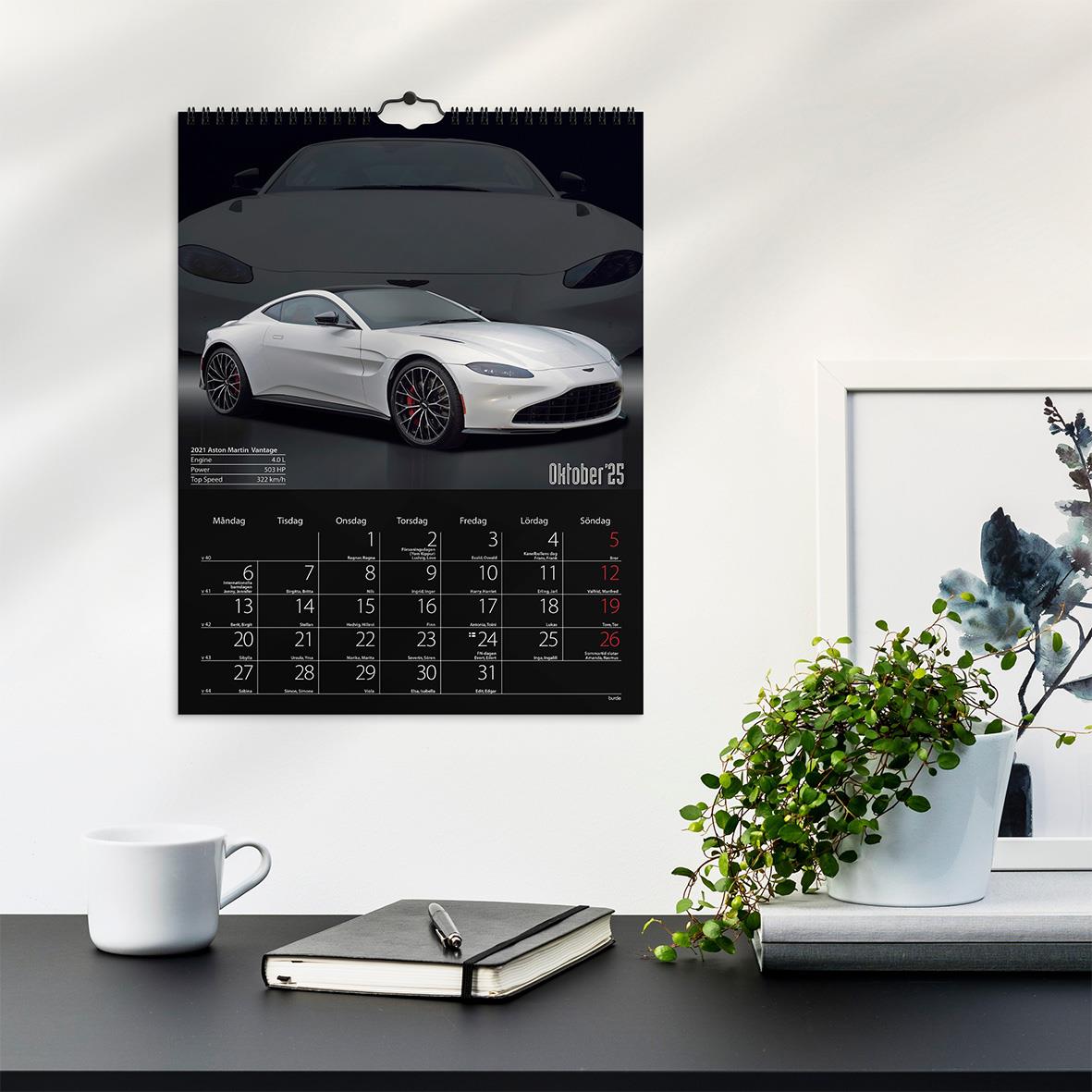 Väggkalender Burde 1723 Bilar 2026