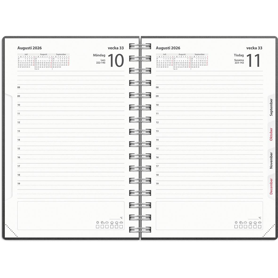 Almanacka Burde 5721 Dagbok Konstläder Amelia 2026 Beige