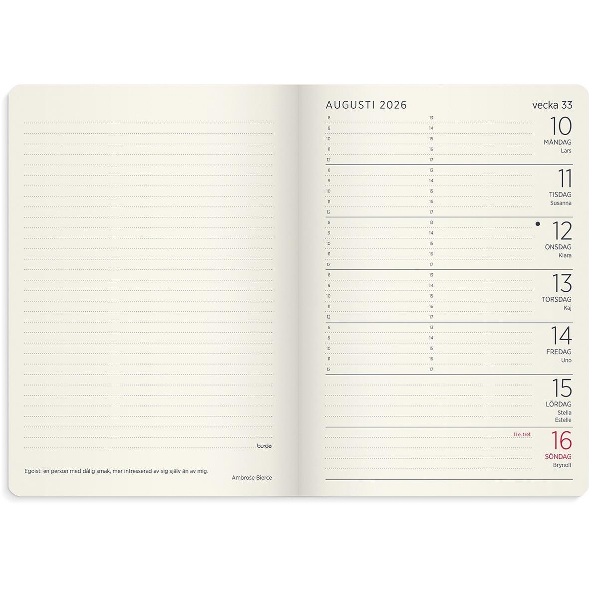 Almanacka Burde 5963 Liten Veckokalend Forma Deluxe 2026 A6