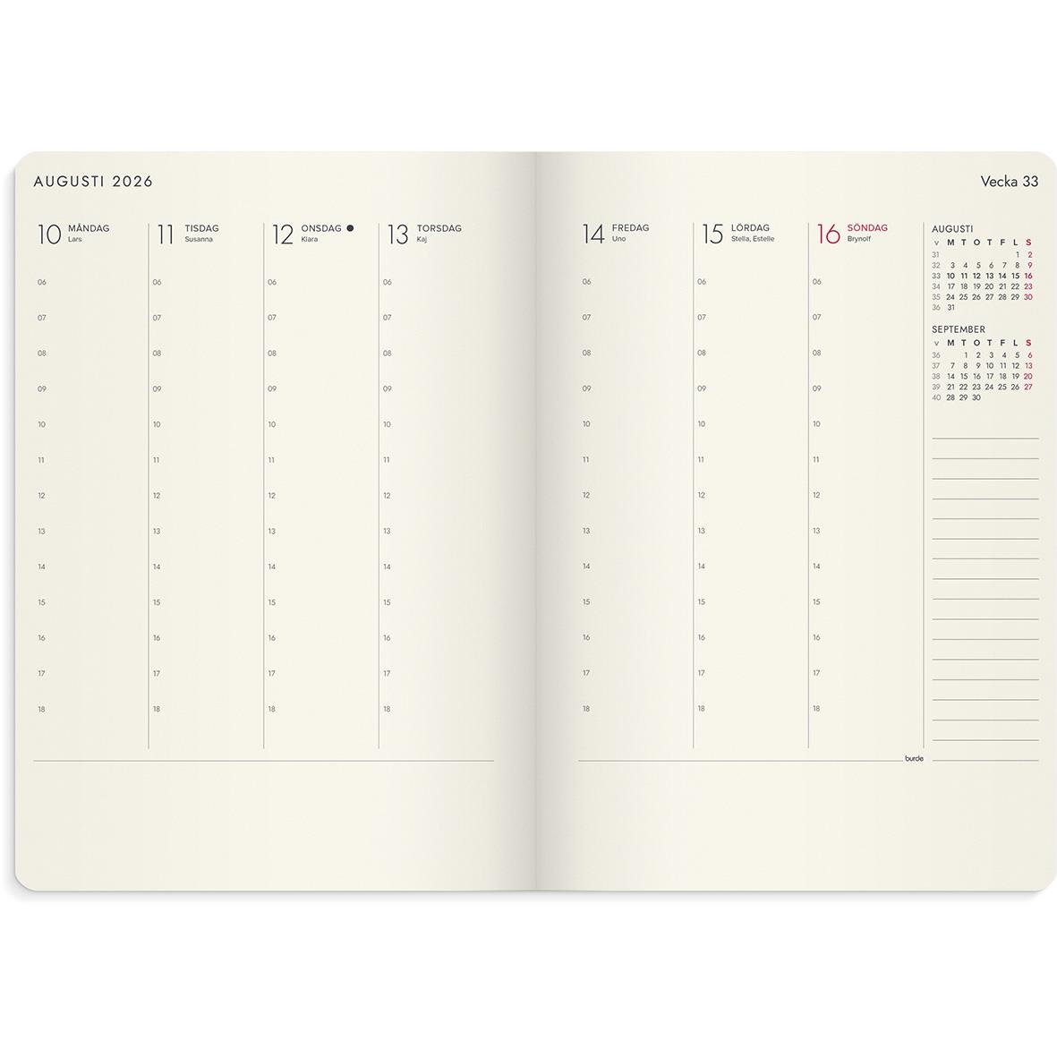 Almanacka Burde 5966 Agency Forma DeLuxe 2026 Svart