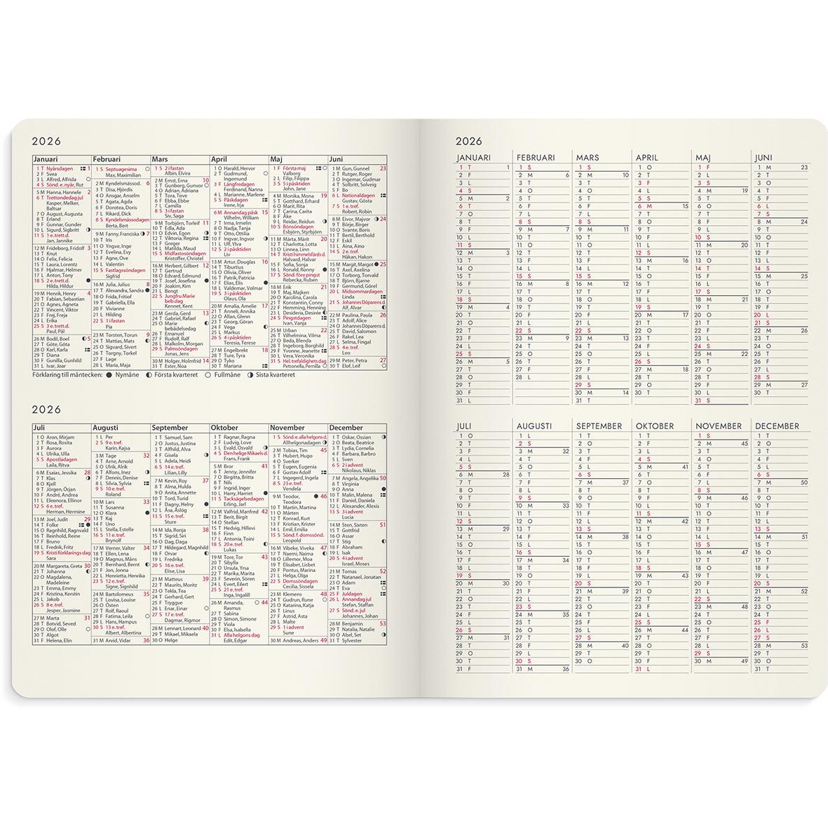 Almanacka Burde 5966 Agency Forma DeLuxe 2026 Svart