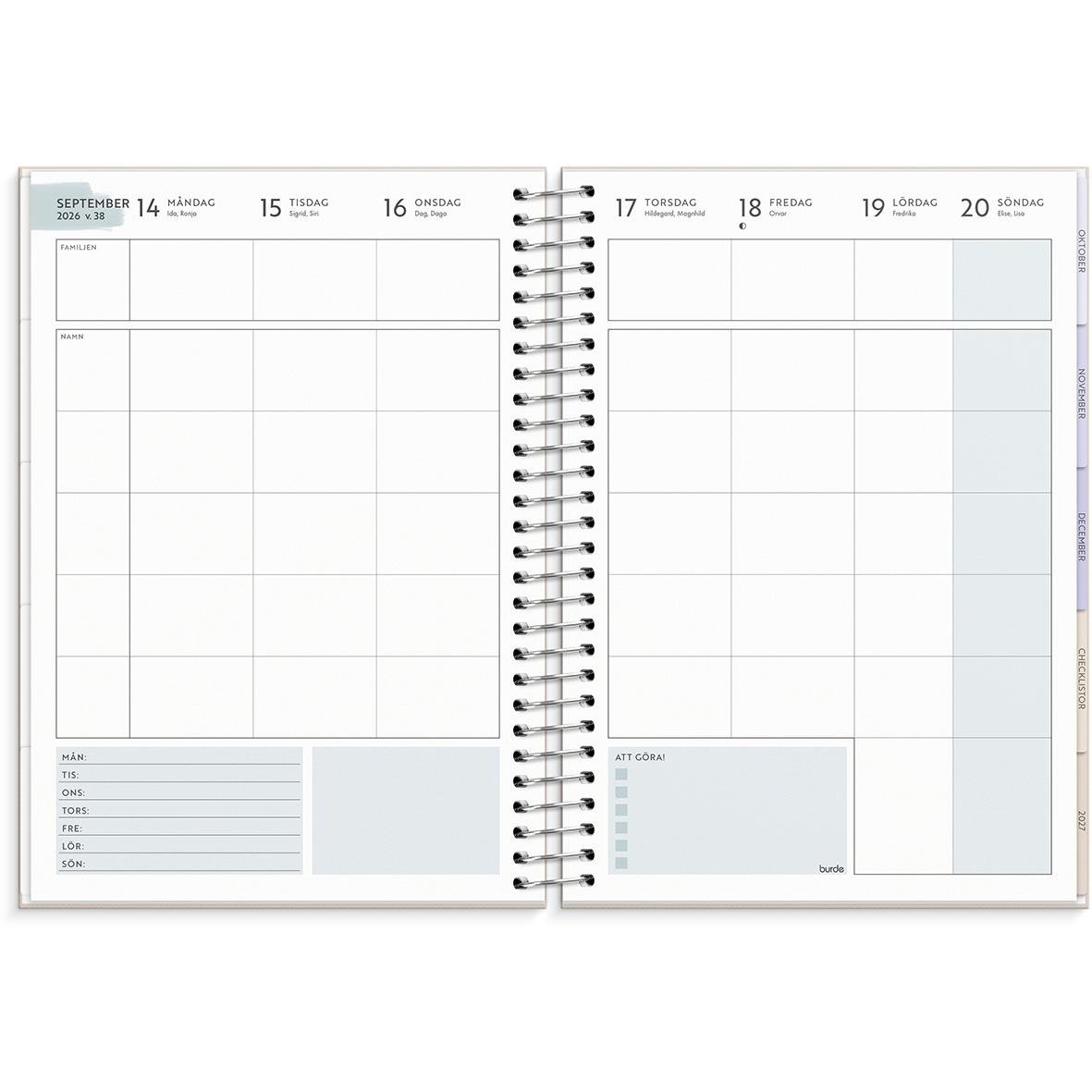 Almanacka Burde 1228 Life Organizer Family 2026 A5