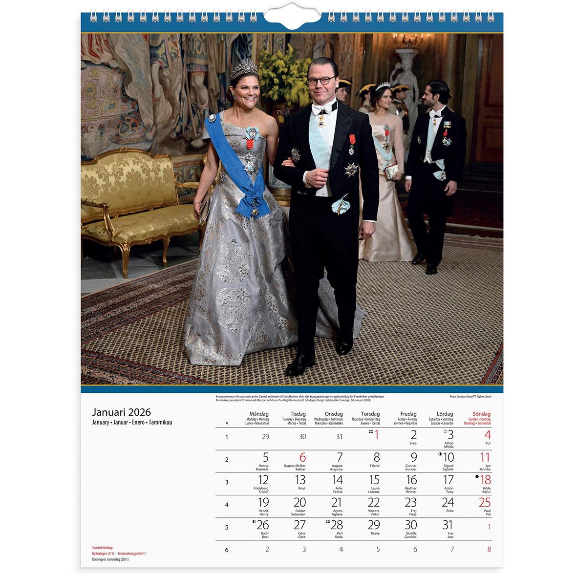 Väggkalender Burde 1797 Kungafamiljen 2026
