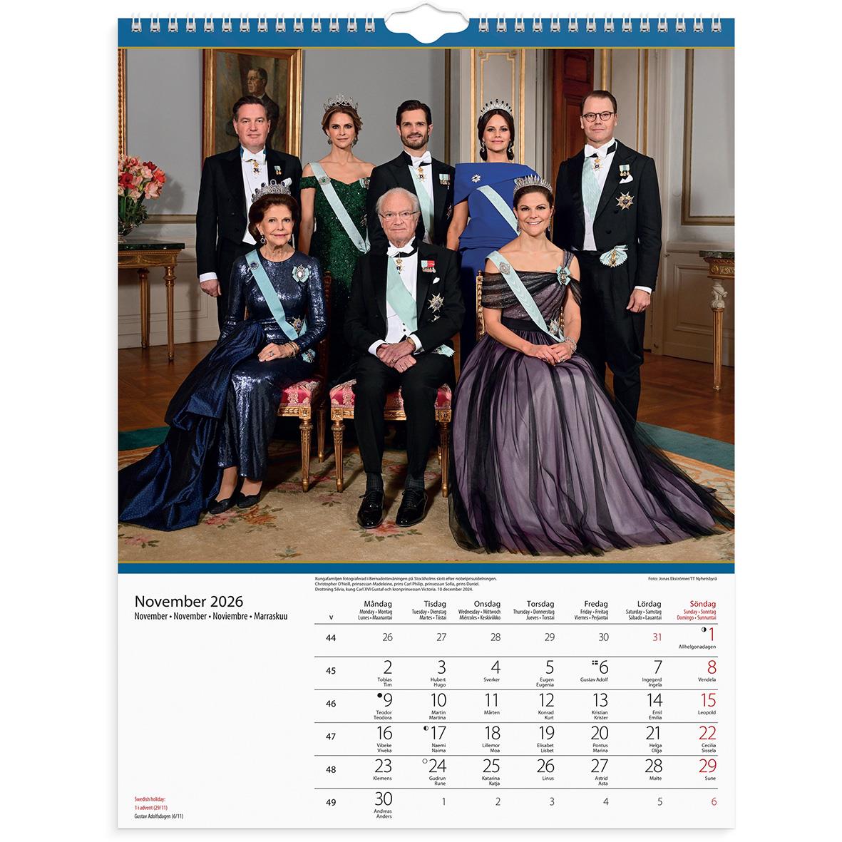 Väggkalender Burde 1797 Kungafamiljen 2026