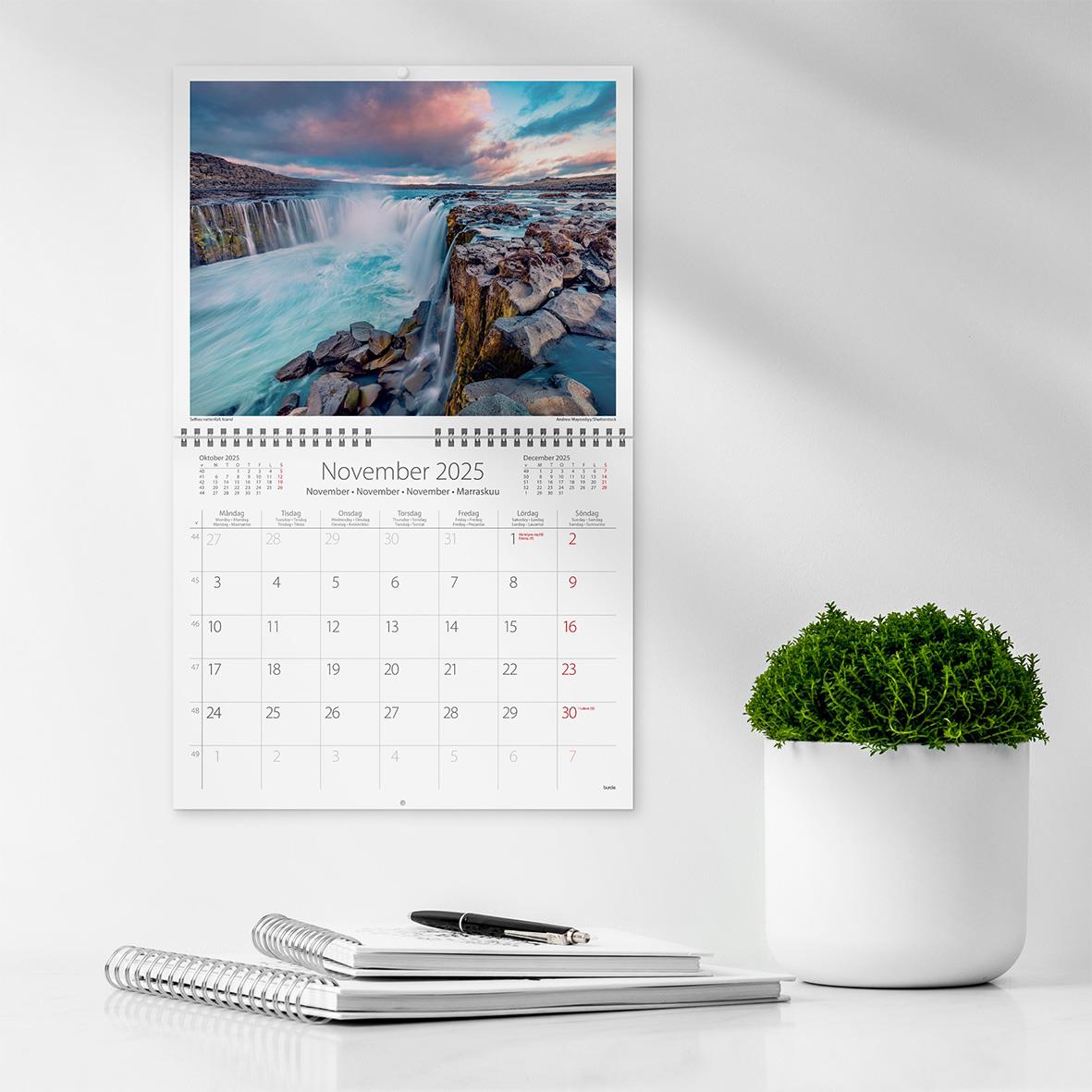 Väggkalender Burde 1727 Scandinavia 2026
