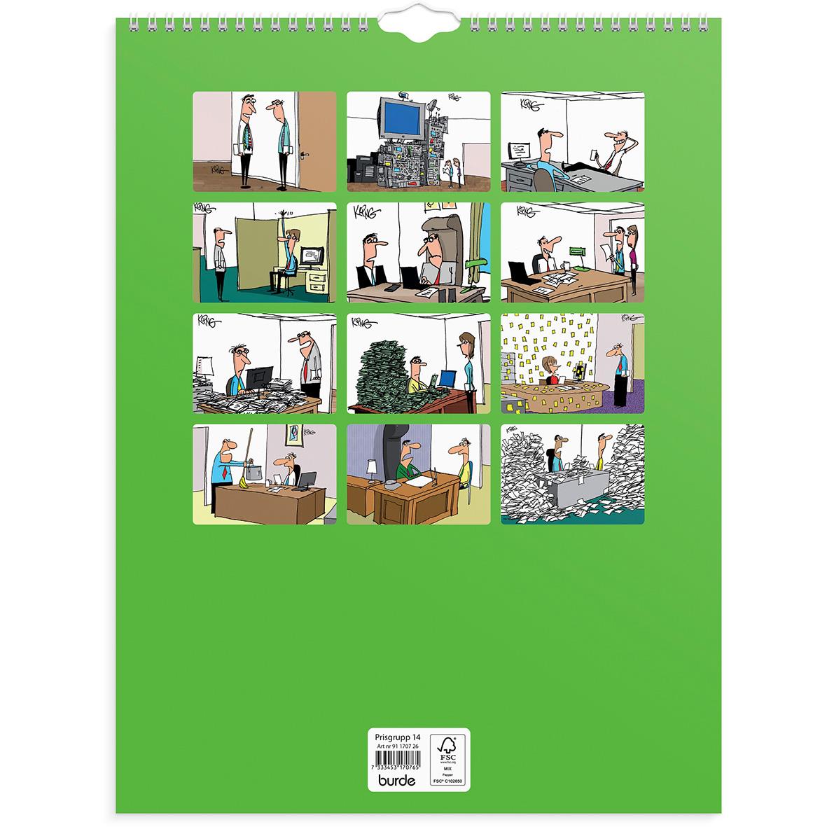 Väggkalender Burde 1707 Kontorshumor 2026