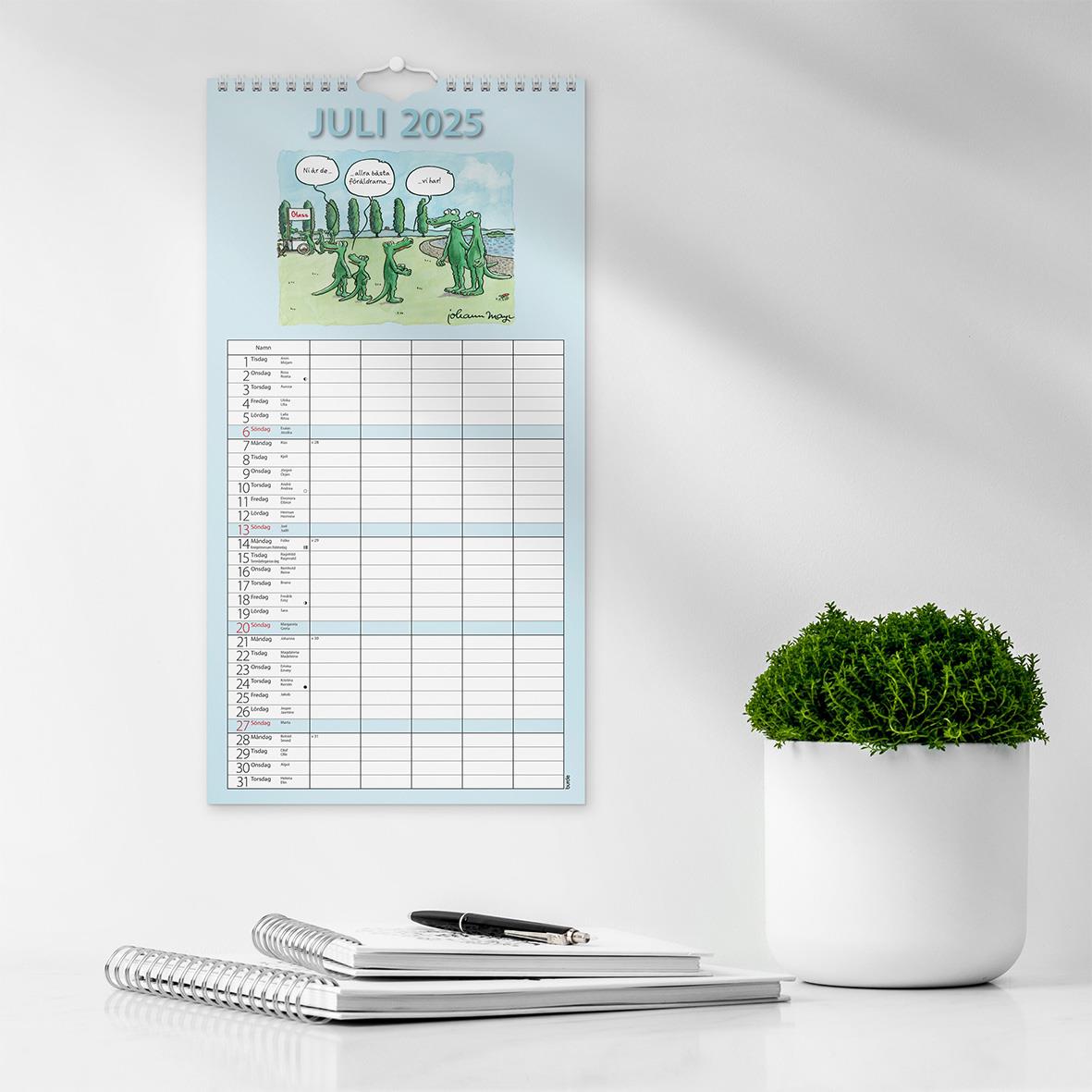 Väggkalender Burde 1758 Familjekalender Rolig 2026