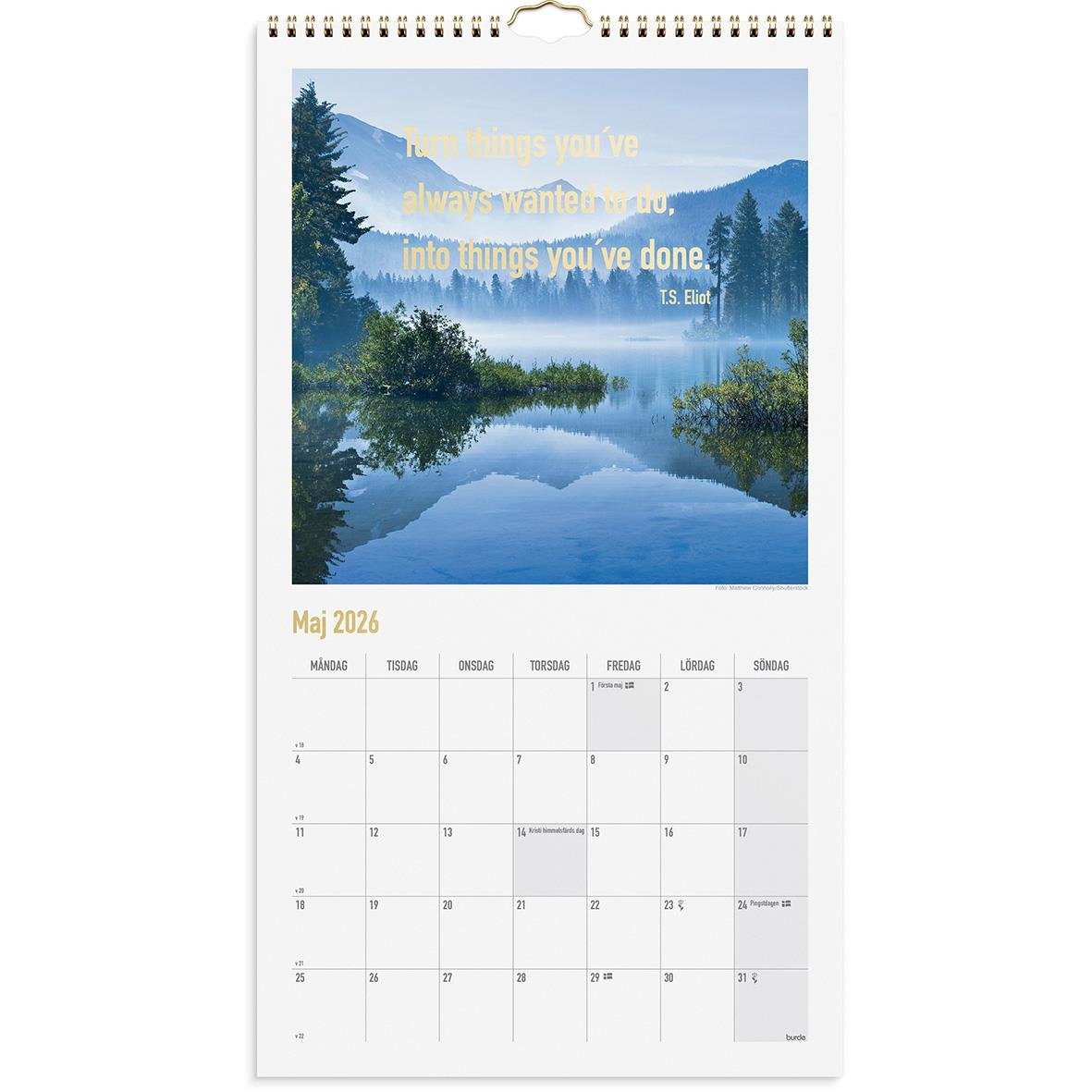 Väggkalender Burde 1736 Dream & Do 2026
