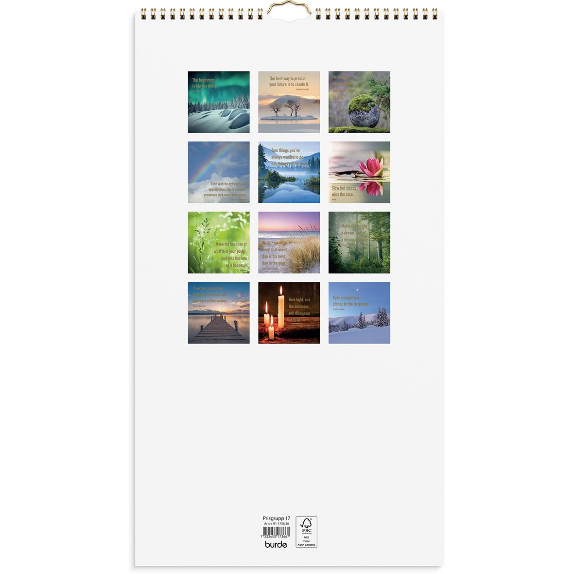 Väggkalender Burde 1736 Dream & Do 2026