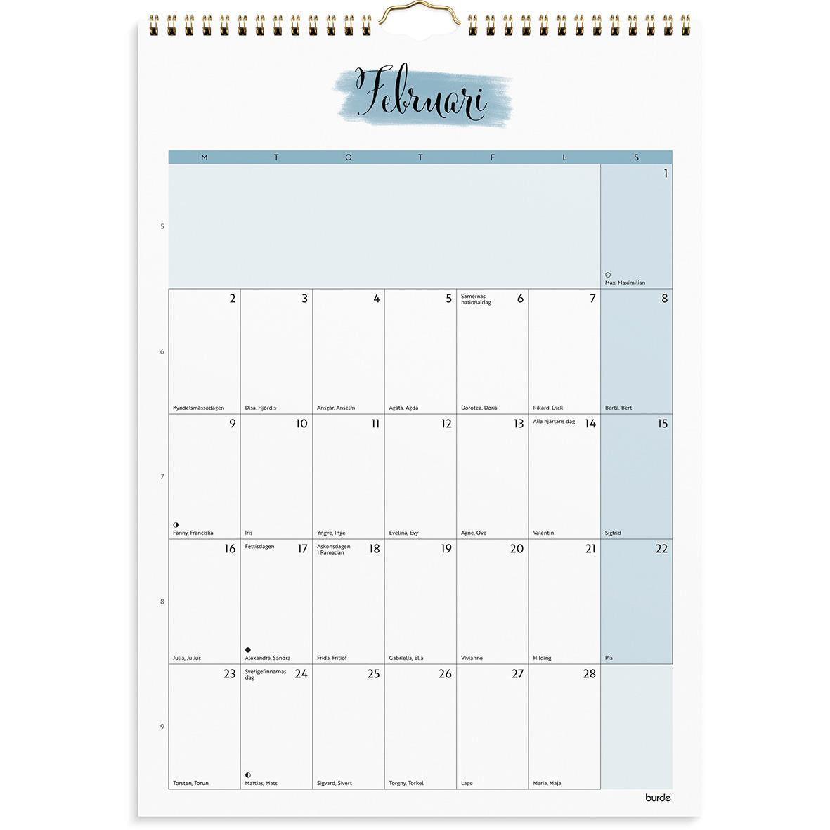 Väggkalender Burde 1781 Väggkalender Life Organizer 2026