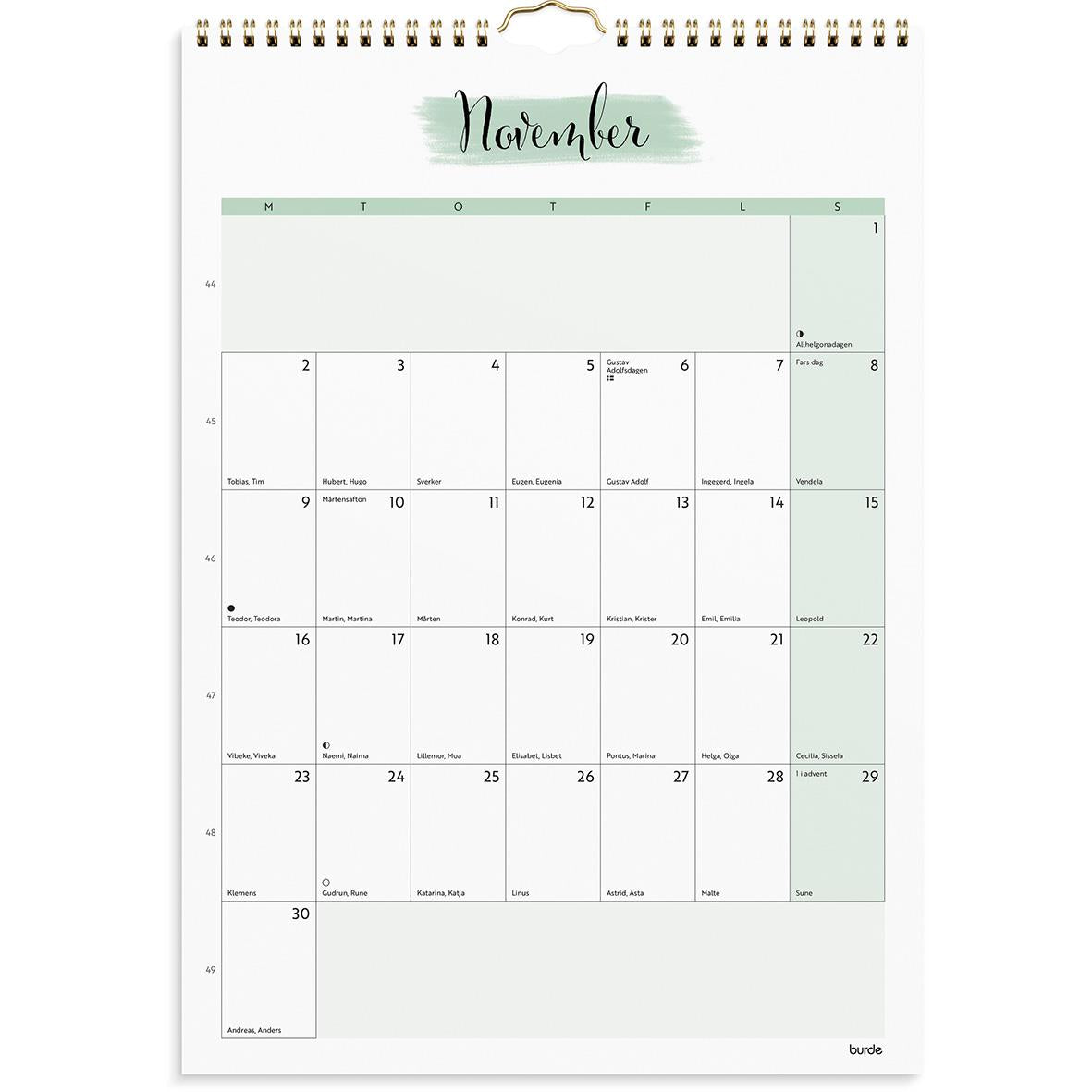 Väggkalender Burde 1781 Väggkalender Life Organizer 2026