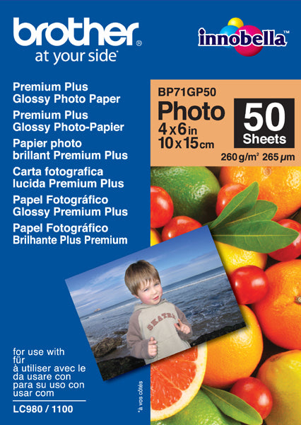Fotopapper Brother Bläck Blankt 260g BP71GP5 10x15cm
