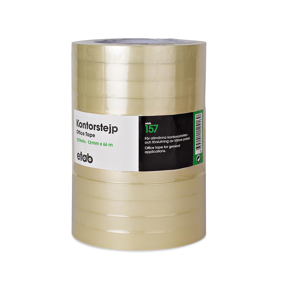 Kontorstejp Transparent 12mm x 66m