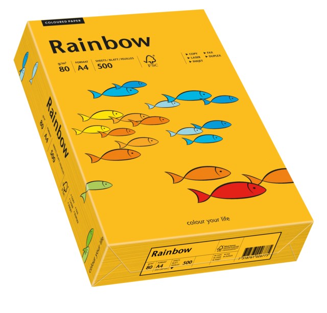 Papper Rainbow A4 80g mellanorange 500ark/fp