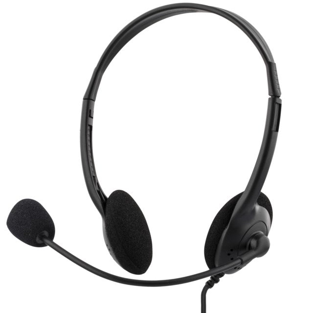Stereo Headset Mikrofon Och Volymkontroll 2x 3.5mm Svart