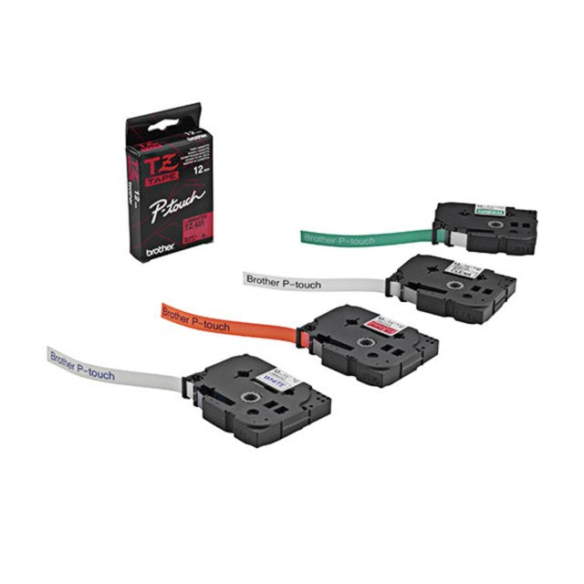 Märkband Brother vit/röd 12mm x 8m