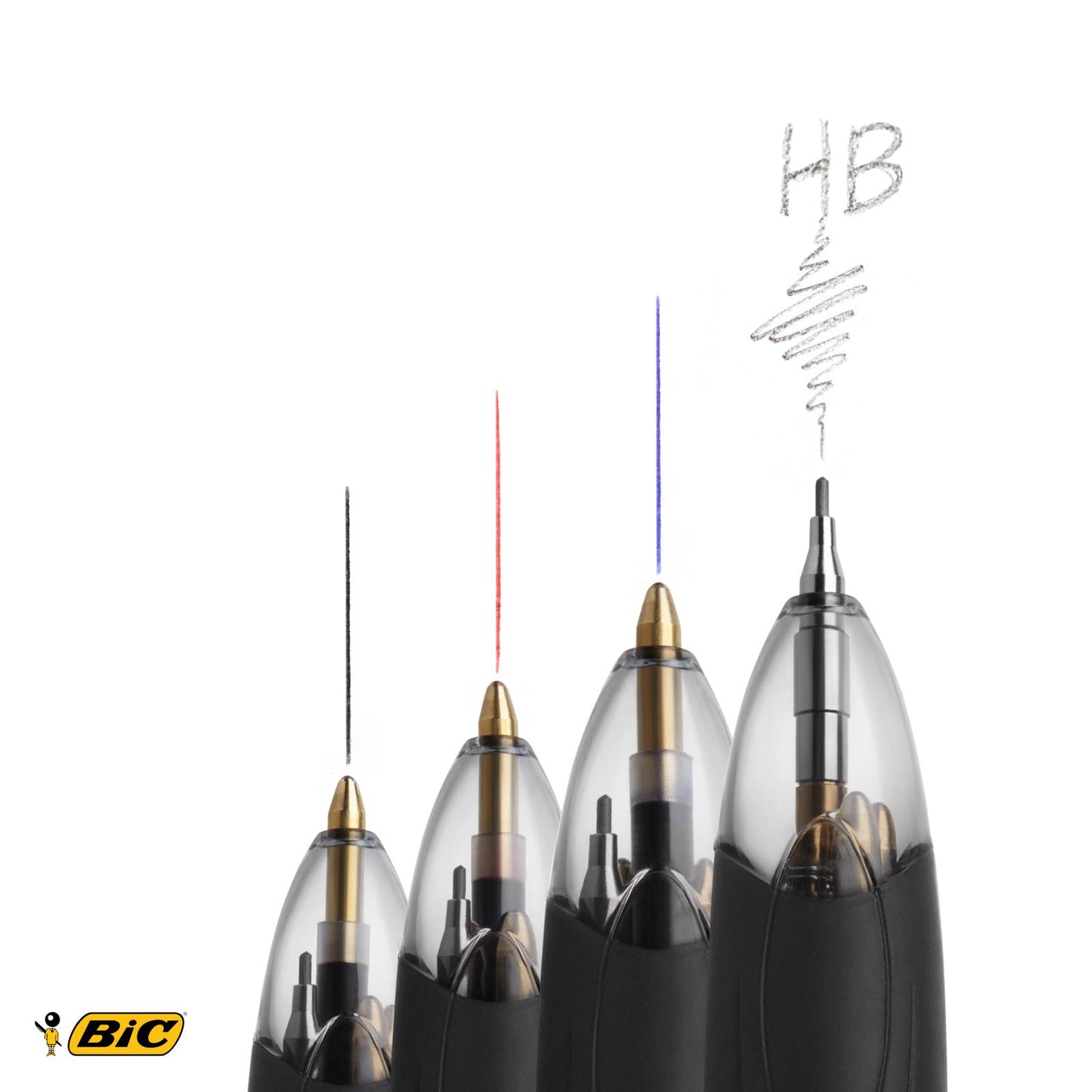 Kulspetspenna Bic 3 blä।ck+ blyerts