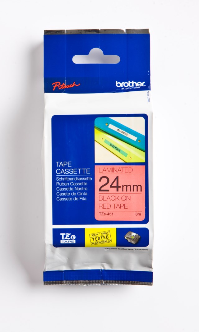 Märkband Brother svart/röd 24mm x 8m