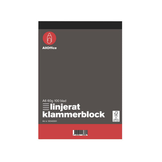 Klammerblock Linjerat A6 60g