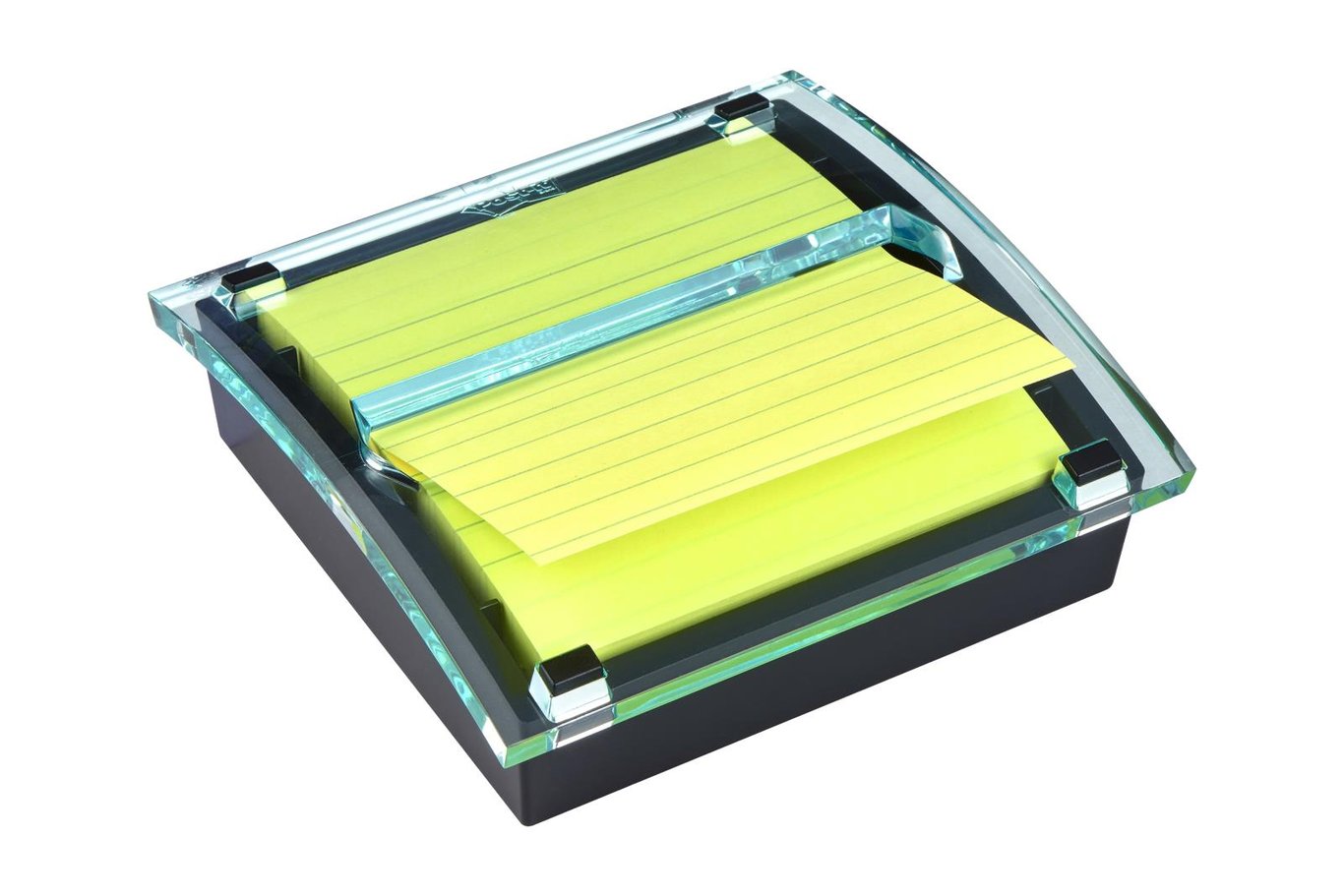 Hållare Post-it inkl 1 Gult Linjerat Transp/Svart 101x101mm