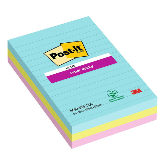 Notisar Post-it Super Sticky Linjerat Cosmic 101x152mm