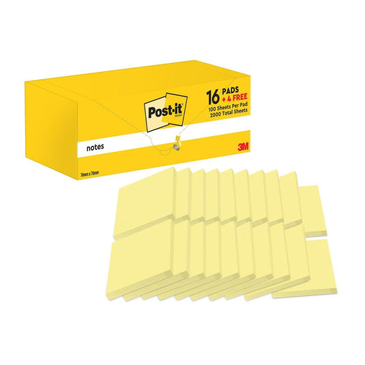 Notisar Post-it Gul 76x76mm