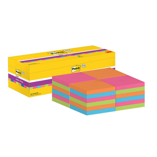 Notisar Post-it Super Sticky Mix Färg 76x76mm
