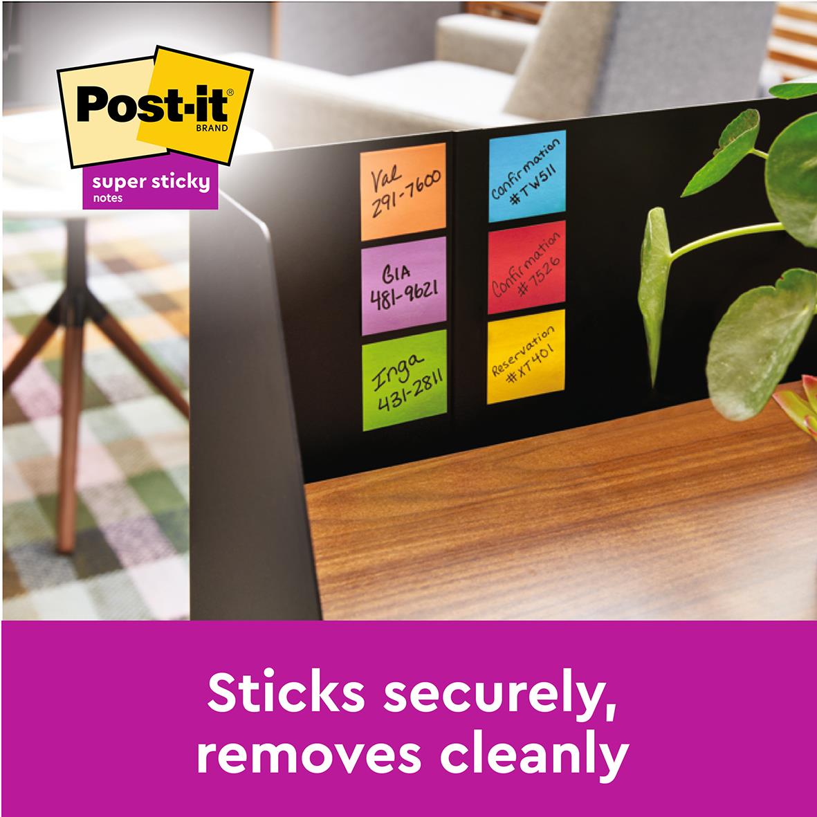 Notisar Post-it Super Sticky Mix Färg 76x76mm