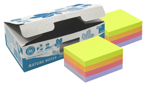 Notiskub Info Notes Recycled Mix Färg 75x75mm 400 Blad