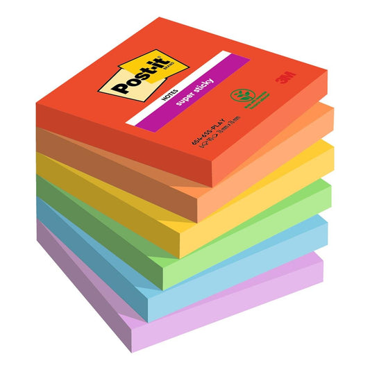 Notisar Post-it Super Sticky Playful 76x76mm 90 Blad
