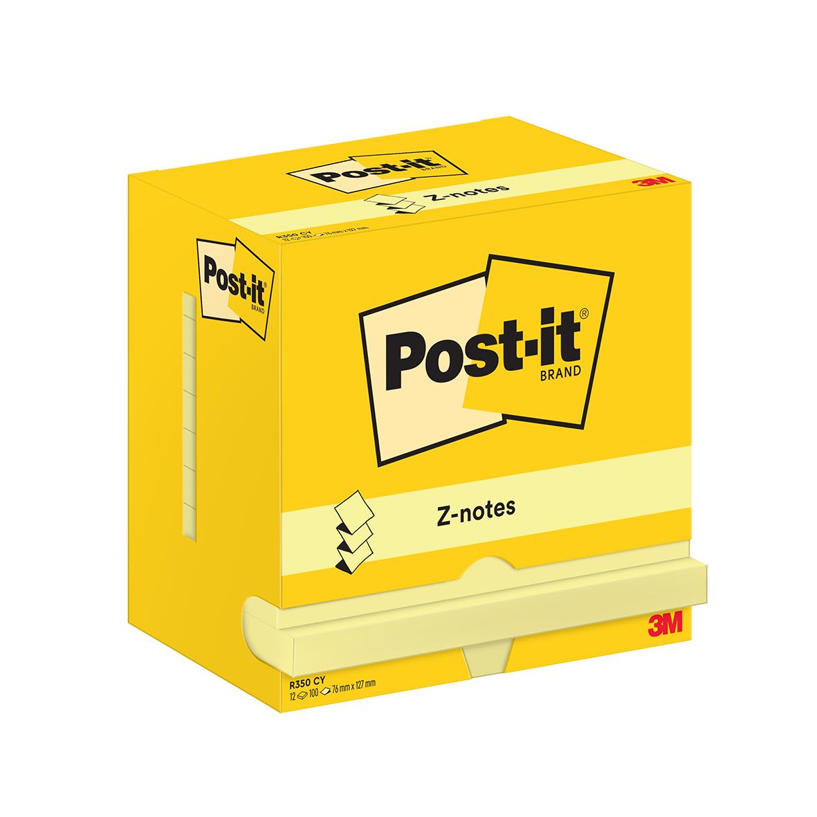 Notisar Post-it Z-Notes Gul 76x127mm 100 Blad