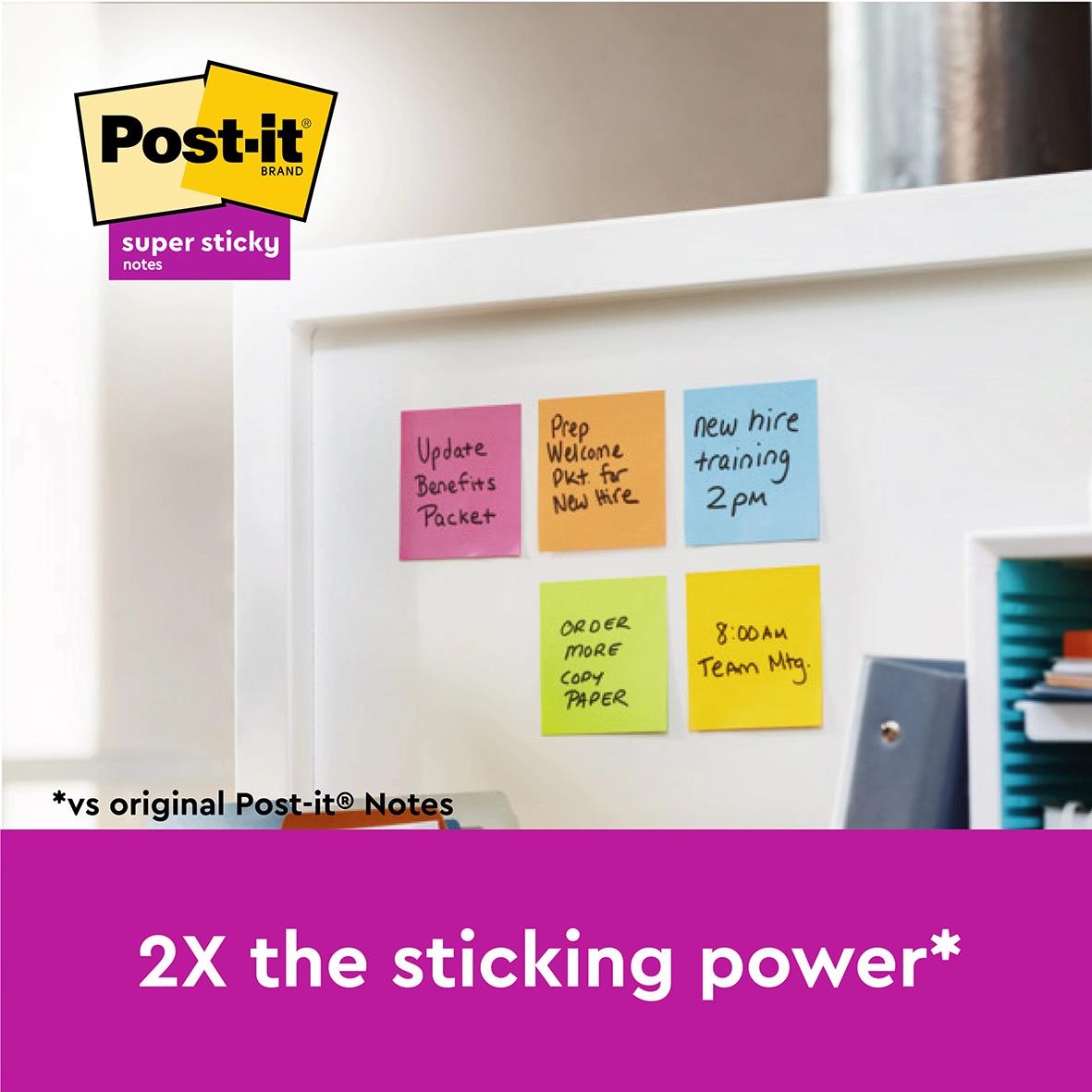 Notisar Post-it Super Sticky Gul 76x76mm 90 Blad