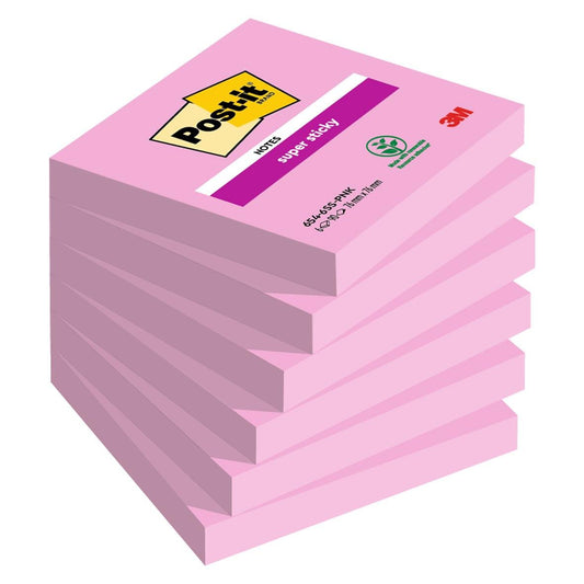 Notisar Post-it Super Sticky Rosa 76x76mm 90 Blad