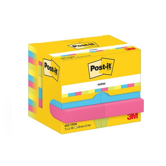 Notisar Post-it Energetic 38x51mm 100 Blad