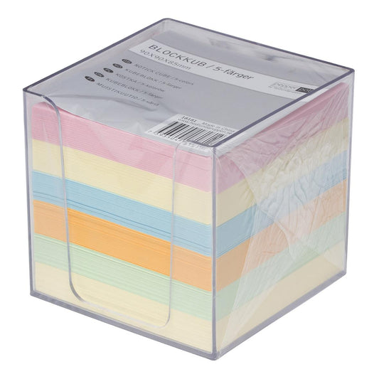 Blockkub Inkl Hållare Limmad Mix Färg 90x90mm 850 Blad