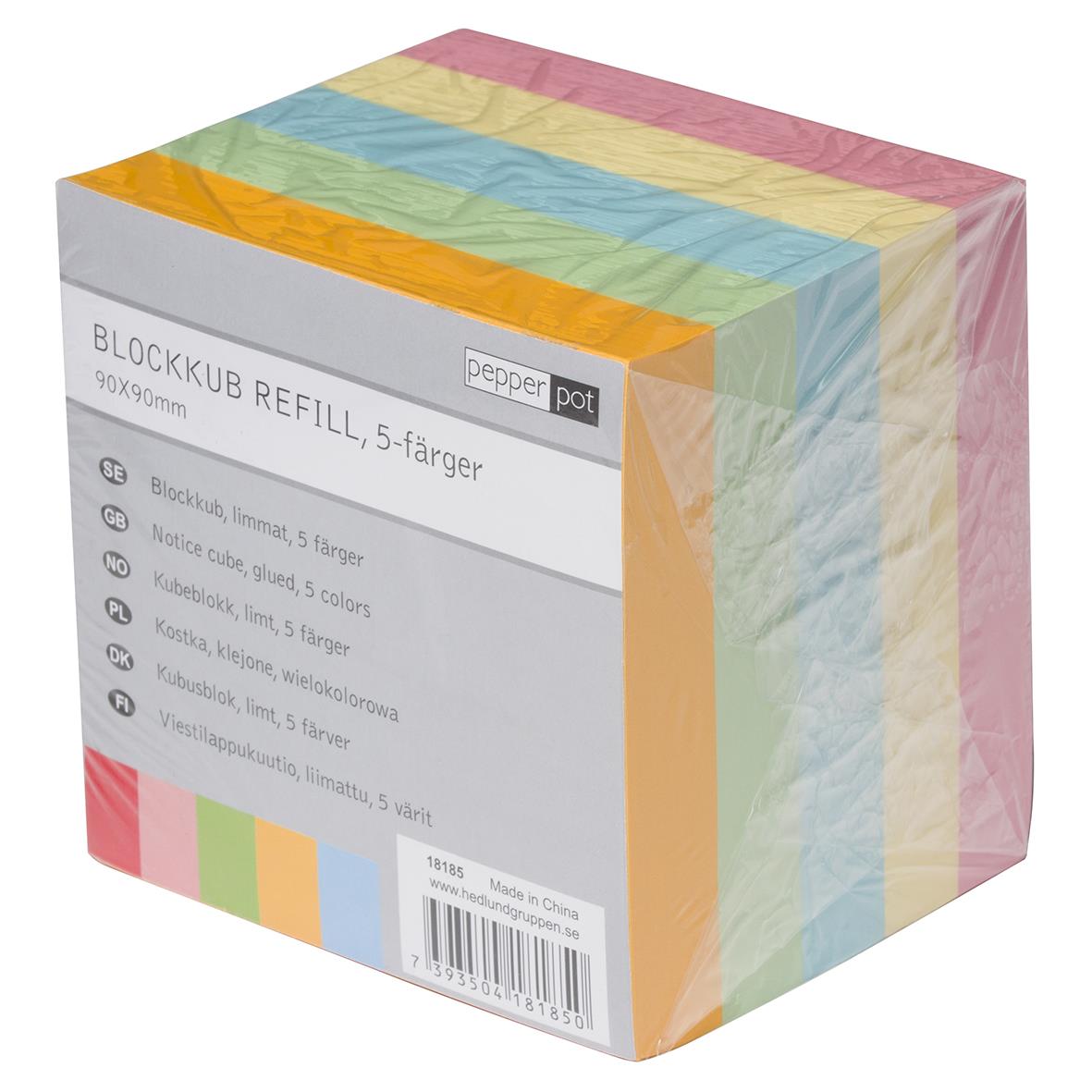 Blockkub Limmad Mix Färg 90x90mm 850 Blad