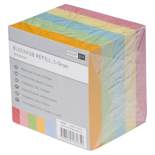 Blockkub Limmad Mix Färg 90x90mm 850 Blad