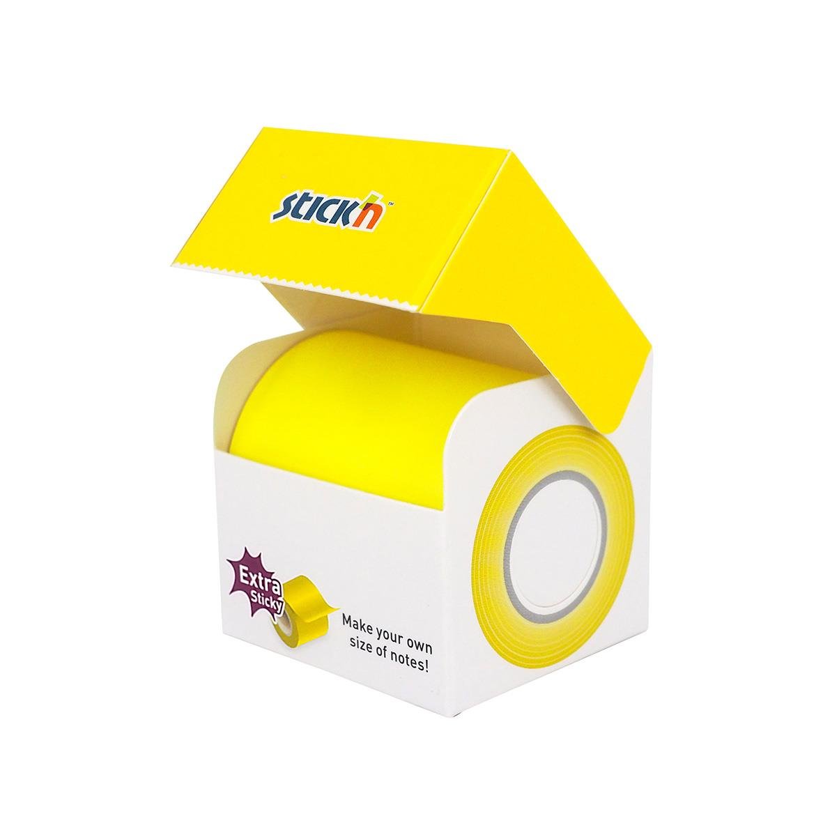 Notisar Stick´n Memorulle Extra Sticky Gul Neon 50mm x 10m
