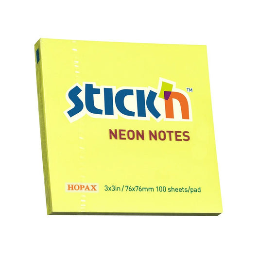 Notisar Stick´n Gul Neon 76x76mm 100 Blad