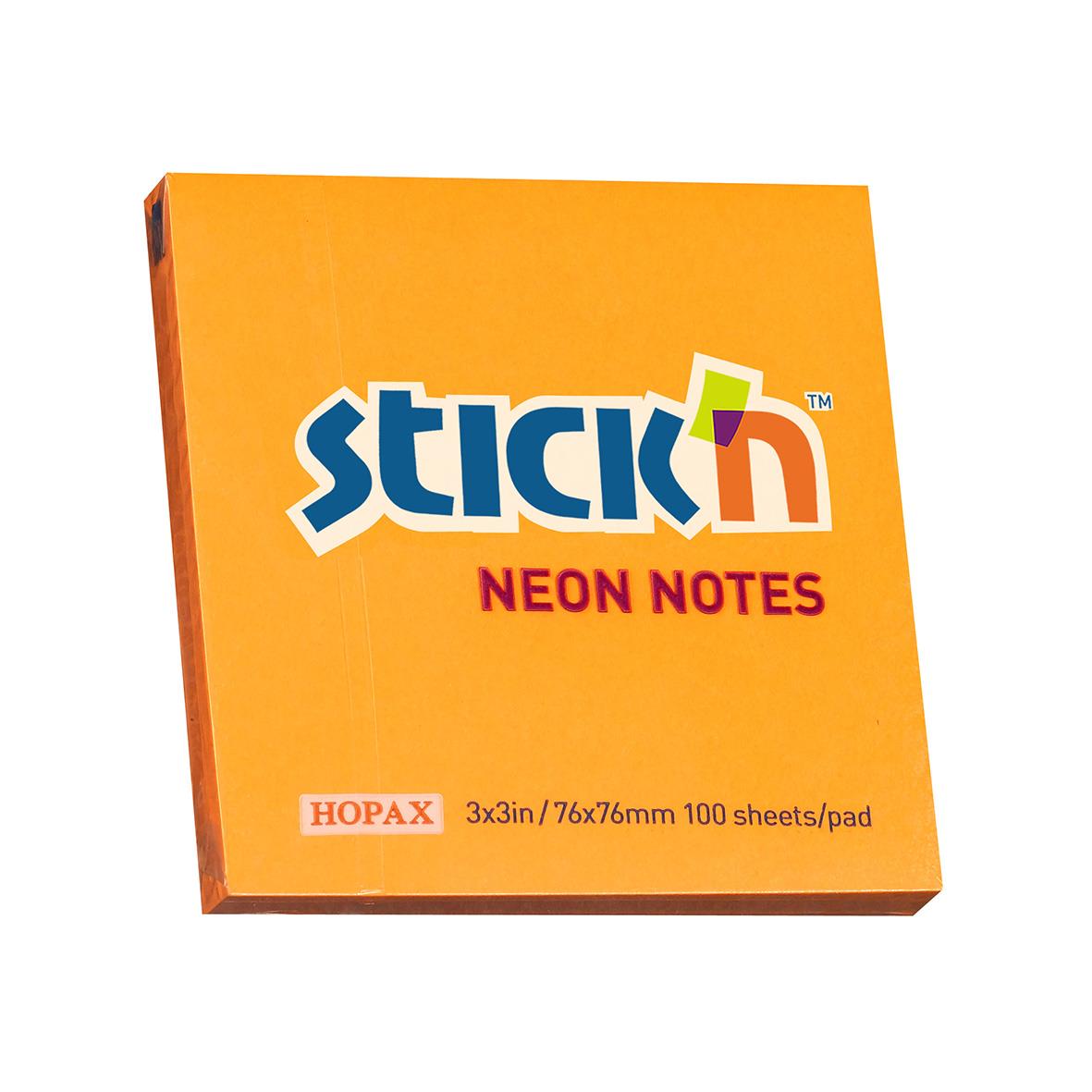 Notisar Stick´n Neon Mix Färg 76x76mm 100 Blad