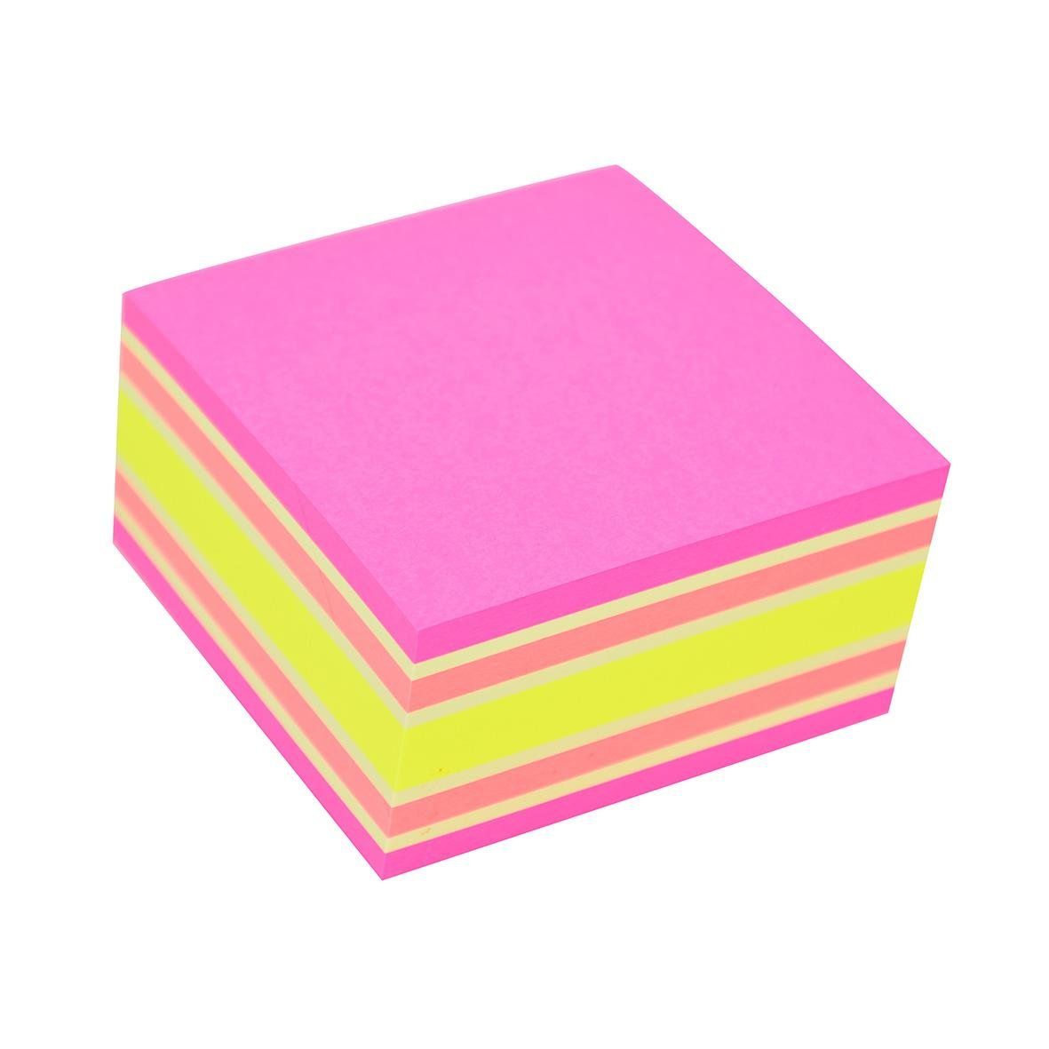 Notiskub Stick´n Pastell/Rosa Neon 76x76mm 400 Blad