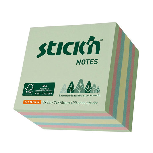 Notiskub Stick´n Mix Färg 76x76mm 400 Blad FSC